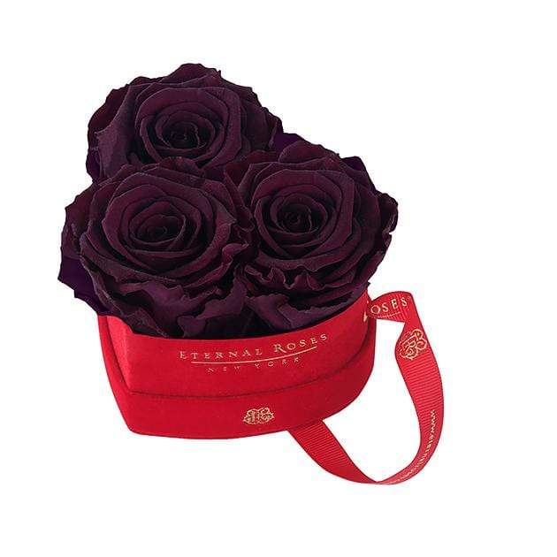 Eternal Roses® Wineberry Mini Chelsea Red Velvet Gift Box