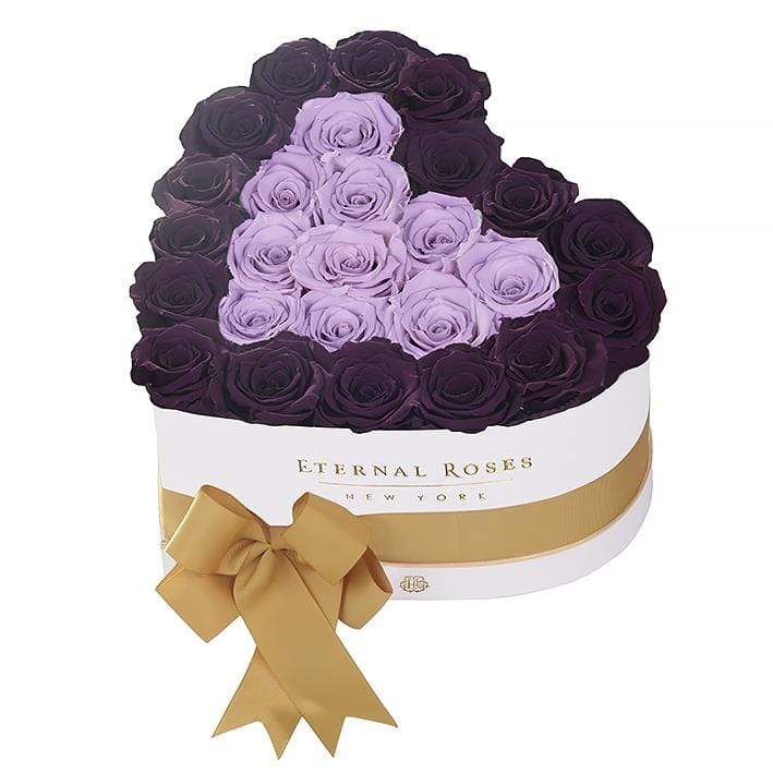 Eternal Roses® White / Sugar Plum Serafina Mezzo Eternal Rose Gift Box - NEW