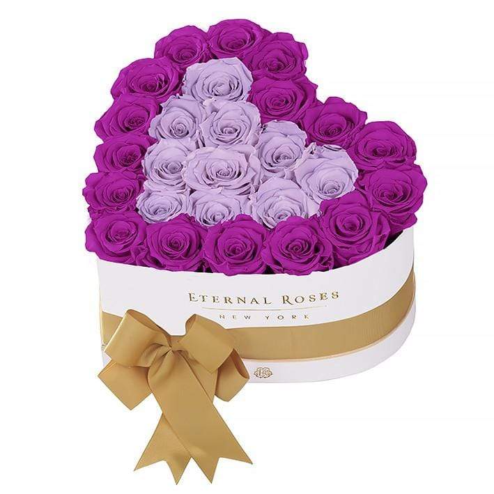 Eternal Roses® White / Mystic Orchid Serafina Mezzo Eternal Rose Gift Box - NEW