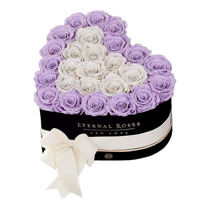 Eternal Roses® Black / Lilac Serafina Mezzo Eternal Rose Gift Box - NEW